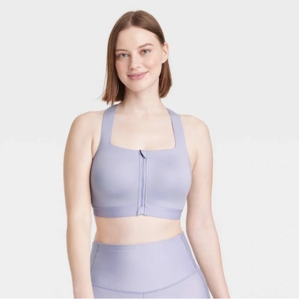 Women's Sculpt High Support Zip-Front Sports Bra All In Motion Lilac Purple 40C